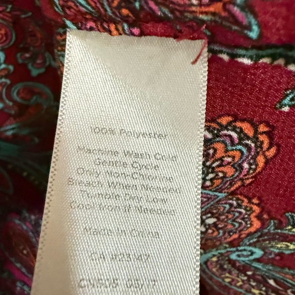 Talbots Red Ruffled Long Sleeve Blouse - Picture 2 of 2